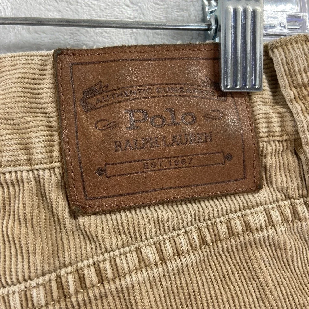 Polo Ralph Lauren Pants Mens 35x29 Corduroy Chino Classic Cotton Brown Casual